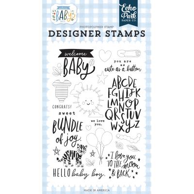 Echo Park Welcome Baby Boy Clear Stamps - Welcome Baby